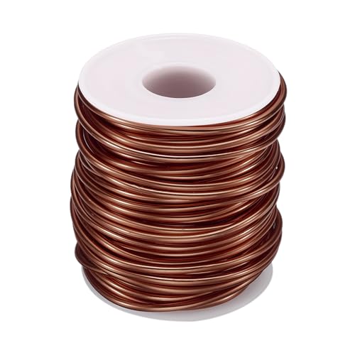 sourcing map Rollo de alambre de entrenamiento de aluminio anodizado para bonsái, calibre de 2,5 mm, 66 pies de longitud, alambre flexible para árbol bonsái para jardín, horticultura, paisaje,