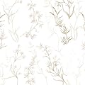 Timeet Botanical Floral Peel and Stick Wallpaper Beige Wildflower Self Adhesive Wall Paper Removable Plant Vine Wallpaper Contact Paper for Living Room Bedroom Accent Decor 17.7" x 78.7"