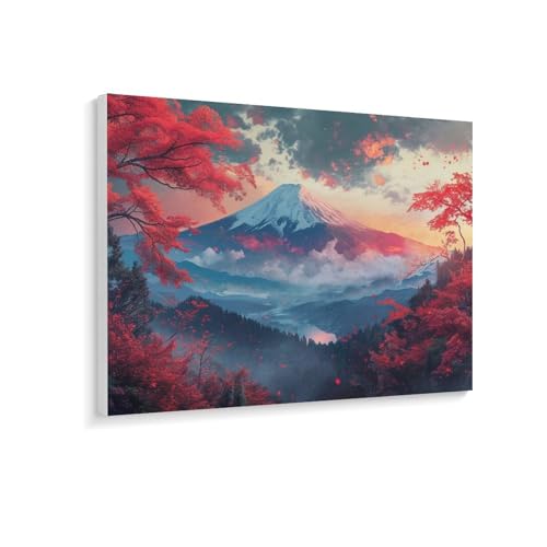 数字油絵 ラッセン 富士山の秋の風景 デジタル油絵 数字キットによる絵画 DIY絵 手塗り 美しい日本の風景写真 美しい自然の風景 数字キット塗り絵 壁飾り ホーム オフィス装飾 数字塗り絵 手工芸 初心者 大人 子供 贈り物 40×30cm