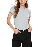 tinta unita GUESS JEANS T-SHIRT MANICHE CORTE DONNA ROSA