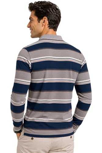 Image of SANE ORIGINALS Full Sleeves Polo T-Shirt for Men with Pocket || Stripe Collar and Pocket T-Shirt for Men Long Sleeves