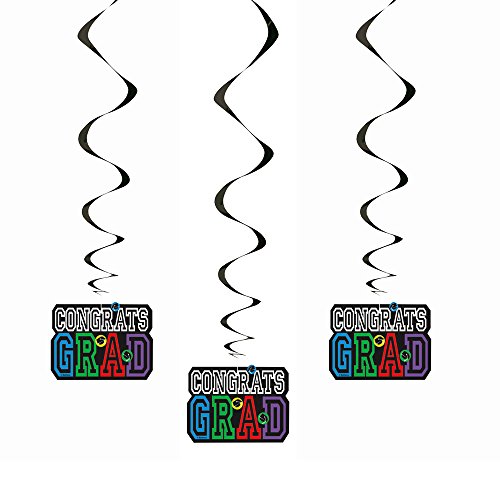 Décoration de remise de diplôme suspendue multicolore 66 cm lot de 3 pour fête