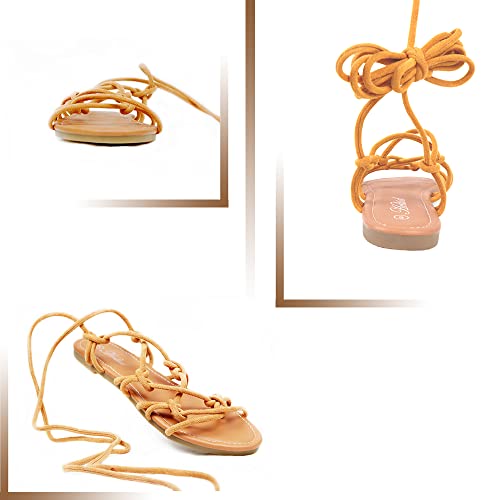 Heltid XDXB-2022-8 Women'S Open Toe Lace Up Gladiator Flat Sandals thumb #2