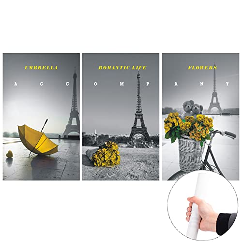 KUZINO 3-teiliges Leinwandbild - Paris Eiffelturm Gemälde ungerahmt Kunstwerk für Wohnzimmer Heimdekoration 40,6 x 61 cm Cover