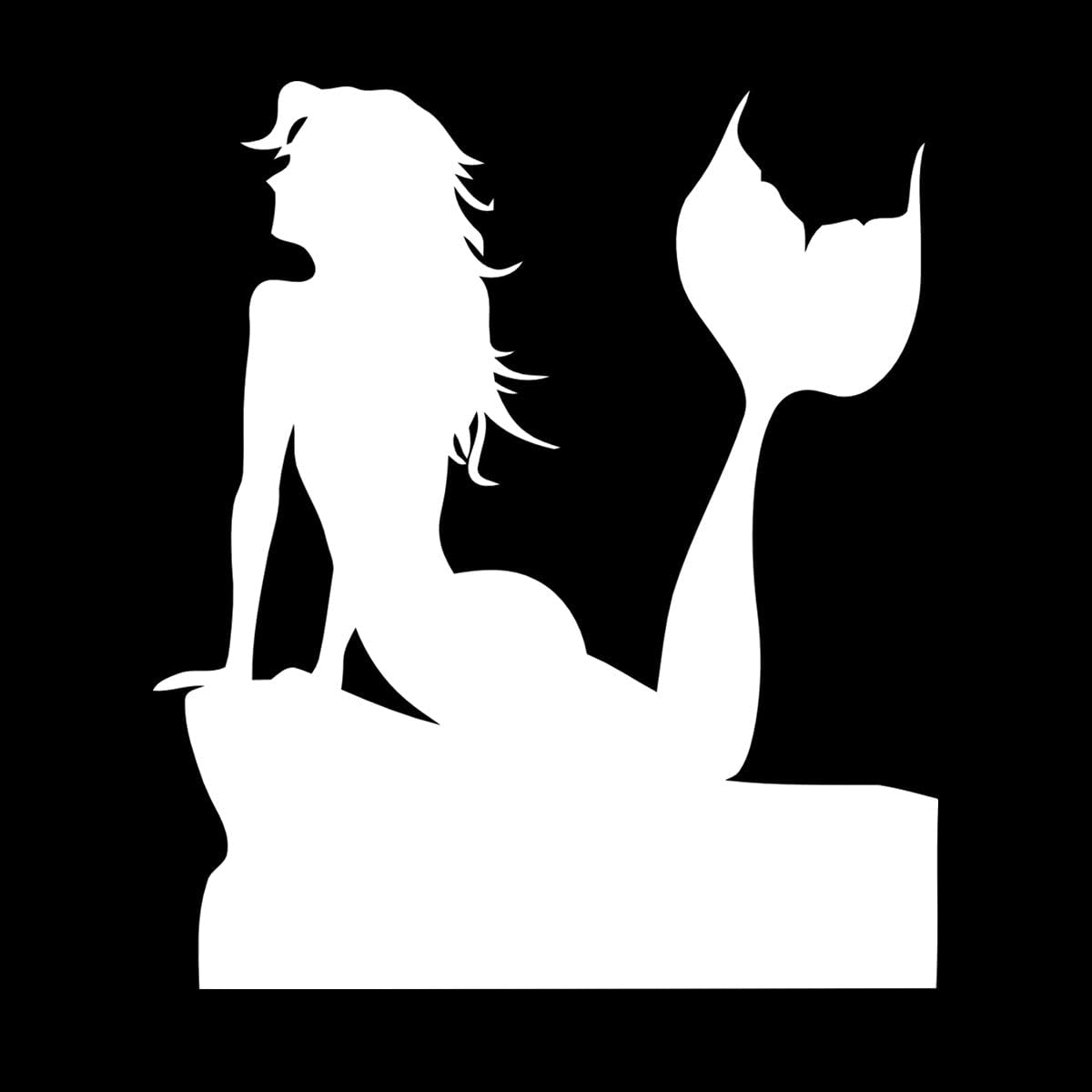 Wall Decals Paster Paper Bath Mermaid Sea Ocean Girl Style 34x39.3cm Can Modify and add Information White