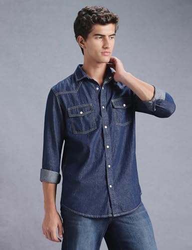 Image of INKD Men's Regular Fit Shirt - 100% Cotton | Casual Shirts for Men | Full Sleeve