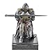NCQIXIAO Medieval Templar Vanguard Officer Knight Pen Holder Pen Stand Desk Organizers and Accessories Resin Mobile Phone Stand as Gift for Office and Home Desk Organizer (Silver)