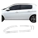 OMAC Fensterleisten Zierleisten kompatibel mit Peugeot 308 2013-2021 Edelstahl Chrom 10tlg