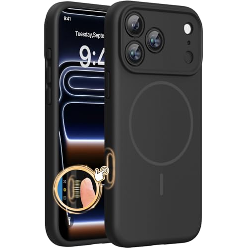 Miracase Silicone & Magnetic for iPhone 17 Pro Max Case, Black