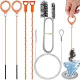 Alethron 6 Stück Rohrreinigungsspirale, Abflussreiniger Spirale Abfluss Rohrreinigung, Abflussspirale, Bürste Sticks Abflussbürste Lang, Sink Drain Cleaner Rohrreinigungsbürste für Kühlschrank Dusche