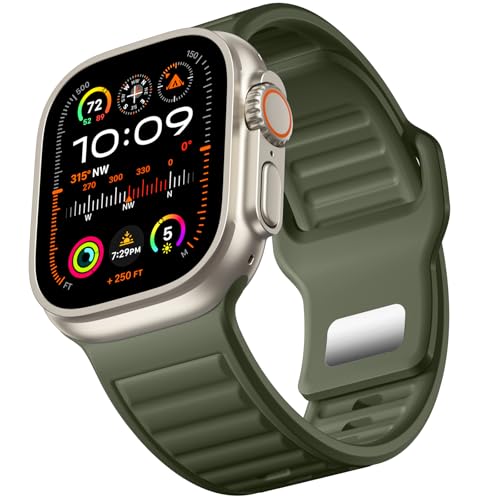 Bracelet iWatch Series 9 silicone anti-irritation doux et étanche pour grand boîtier