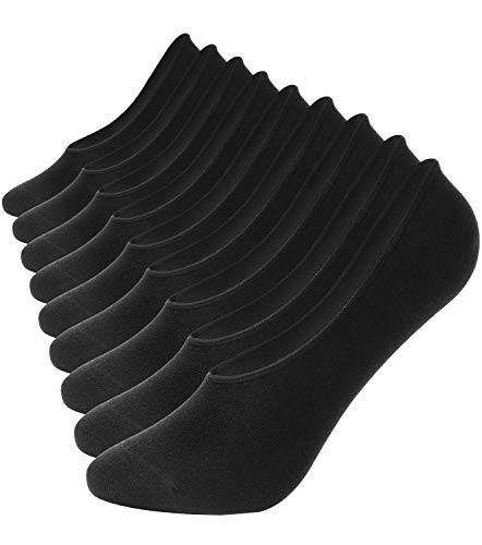 9 Pack Mens No Show Socks Casual Low Cut Thin Loafers Non Slip Boat Liners
