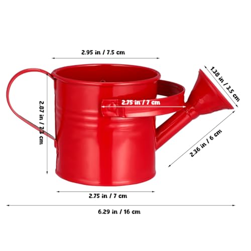 Kids Watering Can Metal Small Watering Can for Indoor Plants, Iron Mini Water Bottle for Garden Yarde Home Plants Flower Bonsai Pots (Red and Light, 2PCS) by DOITOOL - Used condition - Image 4