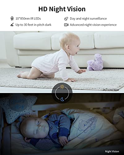 ZJX WiFi Camera Indoor, Pet Camera with Phone APP, 1080P Home Security Cam for Dog/Cat/Baby/Elder/Nanny, 2-Way Talk… - Image 6