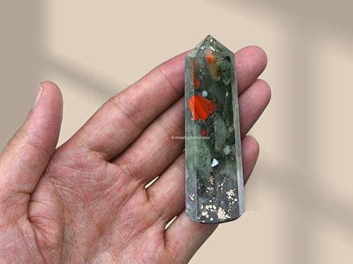Image of Amazing Gemstone African Bloodstone Crystal Towers ~ Natural Healing Crystal Point Obelisk for Reiki Healing and Crystal Grid (2 inch to 3 inch Inch)