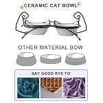 Y YHY Cat Food Bowls, 12 oz Raised Cat Bowls for Food and Water,Ceramic Elevated Pet Dishes Bowls with Stand, Cats and Small Dogs, Dishwasher Safe - Image 3