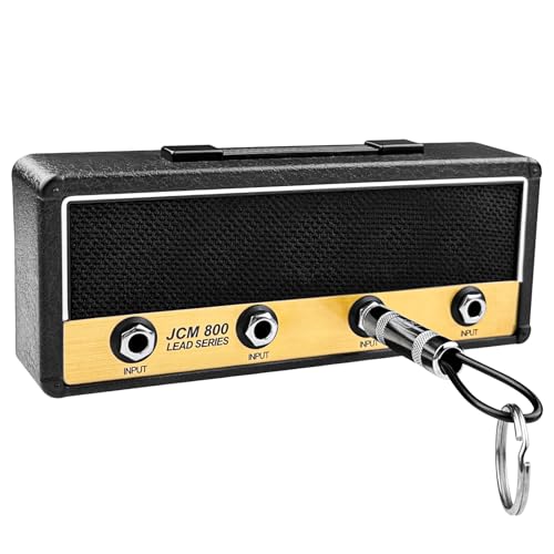WinGluge Porte Clef Mural, Accroche Clé Murale Adhésif Sans Percer, Noir Boîte à Clés avec 4 Prises de Guitare, Porte-Clés, Key Holder, Vintage Maison...