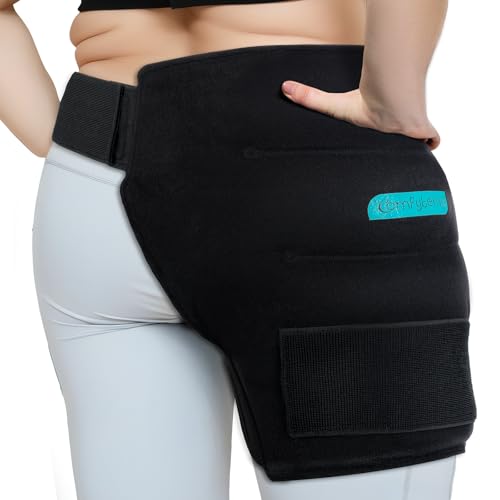 Image of Comfytemp Hip Ice Pack Wrap for Sciatica Pain Relief, Hip Replacement After Surgery, Reusable Gel Ice Pack for Injuries, Hot Cold Compress Recovery Items Physical Therapy Men Women, Black (L /XL /2XL)
