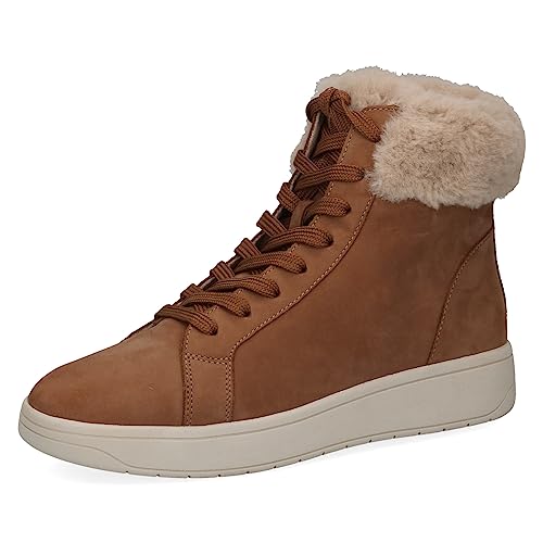 CAPRICE Damen Sneaker hoch mit Fütterung Memotion Winter Fell Weite G, Braun (Camel Nubuc), 36 EU