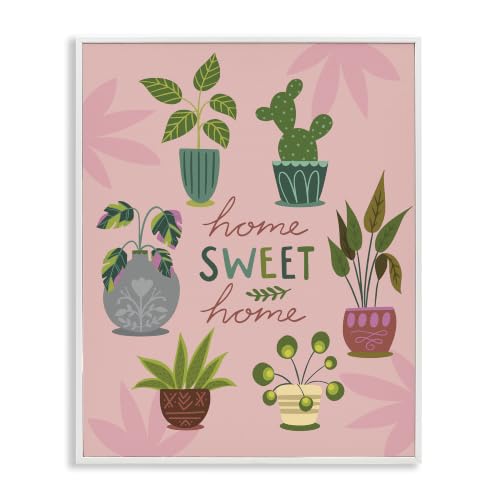 Stupell Industries Home Sweet Home Charming Potted House Plants, Design by Louise Allen