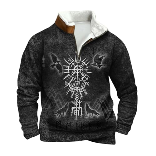 Sweat homme sans capuche à col zippé rouge et gris pour le quotidien
