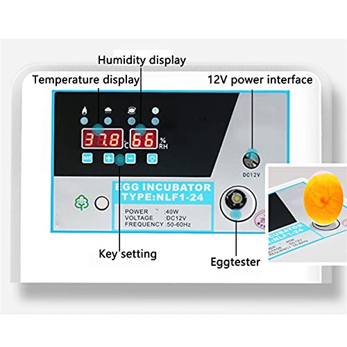 Yaweda Eggs Incubator For Temperature And Humidity Control Egg Brooder Hatcher With Automatic Egg Turning Led Candler For Chickens Quail And Birds (Size : 12 Eggs, Types : Dual Power Supply) #TOP5