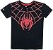 Spider-Man Miles Morales Hombre Camiseta Negro 110/116, 100% algodón,