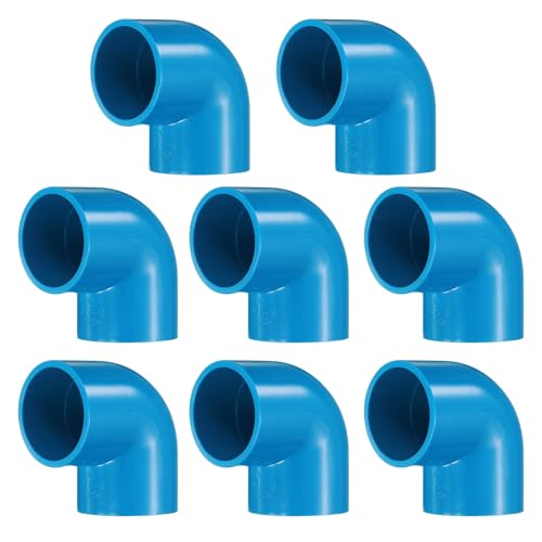 QUARKZMAN - QUARKZMAN 8pcs Coude À 90 Degrés Raccords De Tuyau 1" 2 Voies PVC Qualité Meuble Connecteurs D'angle Sortie Latérale Pour Égout Plomberie Tuyau De Drainage Alimentation En Eau, Bleu
