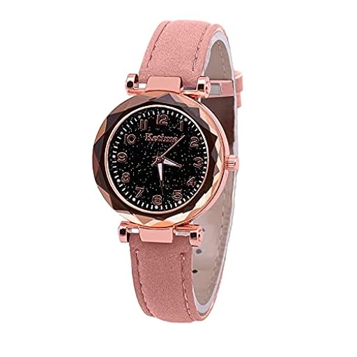 Reloj de cuarzo para mujer, reloj digital con cinturón luminoso estrellado, reloj para mujer ciega, rosa, talla única | Ya disponible en tu tienda friki favorita! En mundofriki.es!