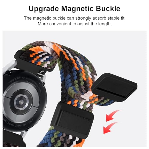 Image of Tobfit Soft Magnet Nylon Watch Strap Compatible for Samsung Galaxy Watch 4 /4 Classic (Watch Not Included), 20mm Smartwatch Nylon Single Loop Woven Band Straps for Men & Women
