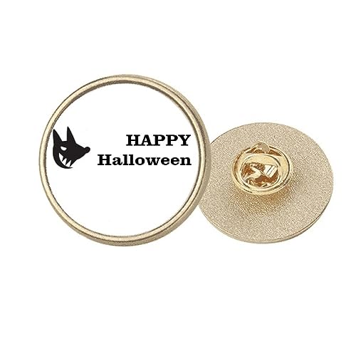 Broche chien Happy Fear Halloween en métal doré taille M : attache sécurisée pour veste