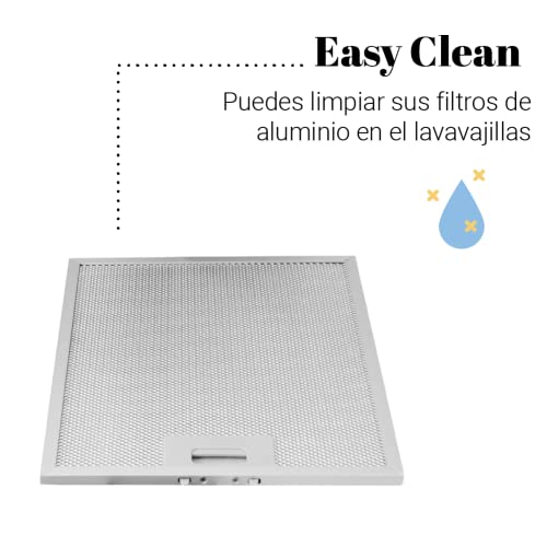 Universal-Blue-Campana-Extractora-piramidal-Acero-inoxidable-de-60-cm-3-velocidades-Filtros-de-aluminio