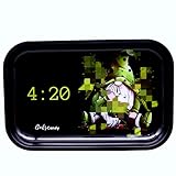 Large Rolling Tray with Harvest Gnome, Metal Rolling Trays Sleek Surface, Ideal Accessories for Trav