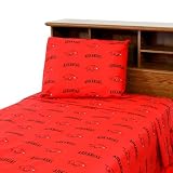 College Covers NCAA Arkansas Razorbacks Printed Sheet Set, Twin X-Large, Red
