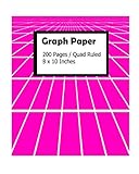  Graph Paper Notebook: Grid Paper Notebook Pink, Quad Ruled, 200 Sheets (Large, 8 x 10) (Darksun Grids)