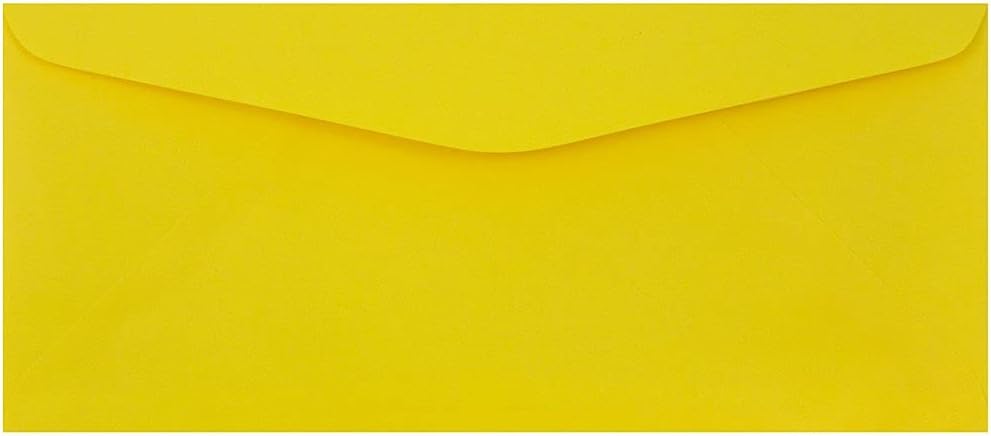 JAM PAPER #9 Business Colored Envelopes - 3 7/8 x 8 7/8 - Yellow Recycled - 50/Pack