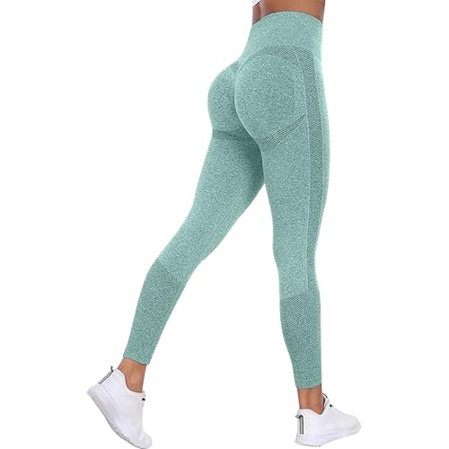 Genérico Leggins Anticeluliticos Mujer Vivacuerpo 3D Anticelulitis Adelgazante Leggings de Compresión Push Up Deportivos Leggins Cintura Alta sin Costuras Opacos Yoga Pants Mujer Leggings,Green0,L