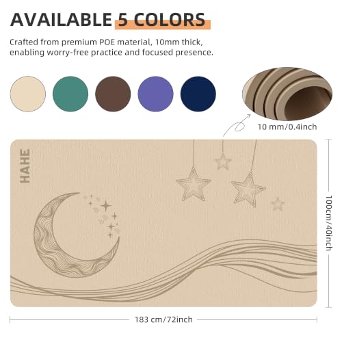 Image of HAHE Extra Wide Yoga Mat, 72 inchx40 inchx0.4 inchThick, Large Exercise Mats