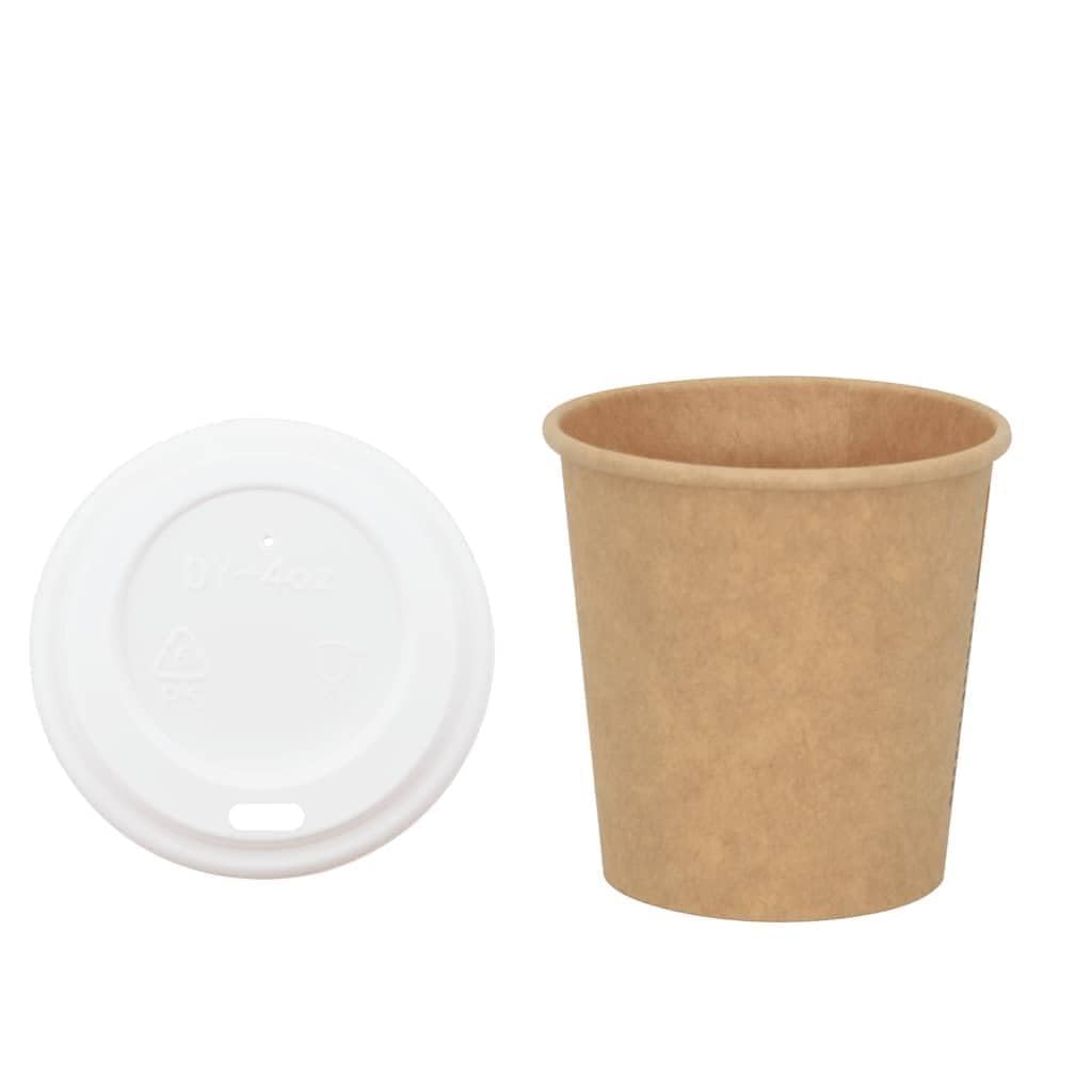 Lot de 1000 gobelets jetables en carton avec couvercles, 100 ml, pour café et thé, anti-fuite pour les déplacements, les fêtes et le bureau