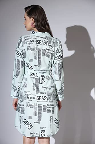 Image of Leriya Fashion Western Dress for Women | Rayon Paper Printed Dresses with Belt | Collared Neck on Button | Knee Length Dresses for Women | Ideal for Outing | Hangouts for Girls