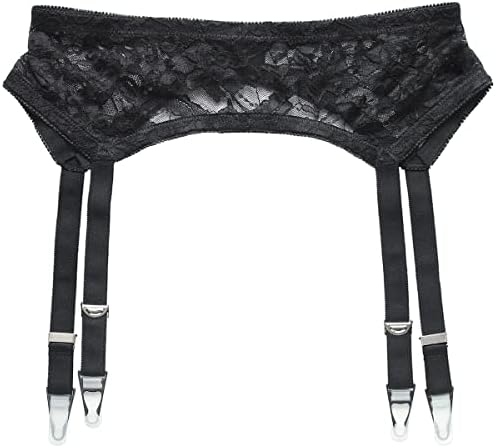 GARGALA Black Sexy Lace Garter Belt for Thigh High Stockings