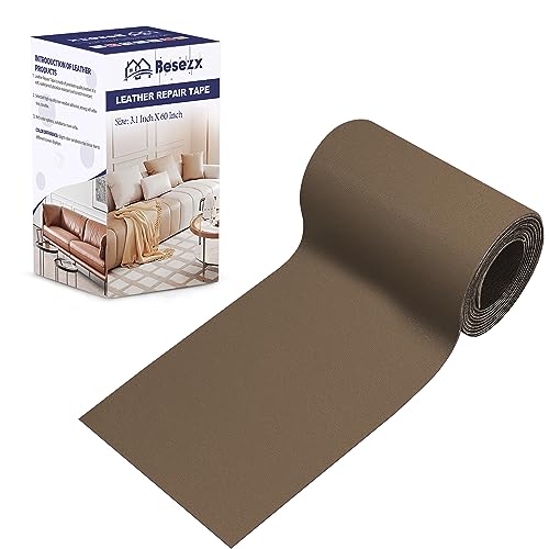Leather Repair Patch Tape Kit, Self Adhesive Leather Repair for Furniture, Couch, Sofa, Car Seats,Office Chair,Vinyl Repair Kit.3.1inx60in