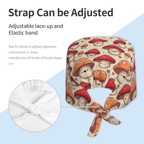 Image of Adjustable Scrub Cap with Sweatband, Breathable Working Hat for Men /Women