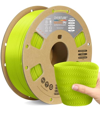 Image of OVERTURE TPU Filament TPU Material for 3D Printers 3D Printing 3D Printer Filament 1.75mm 1kg Spool High Density High Dimensional Accuracy Fits Most FDM Printers (Grass Green)