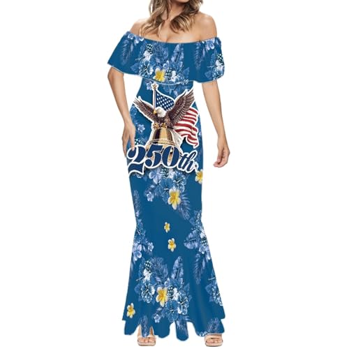 Image of Polynesian Dresses for Women Off Shoulder Maxi Dress Puletasi Samoan Dresses S-7XL