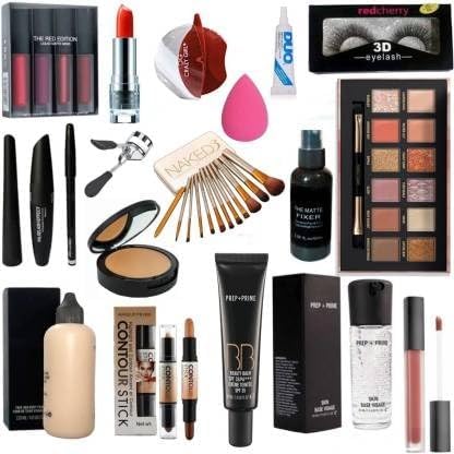 SHISHI Professional Makeup Kit with Makeup Brushes, Eyeliner, Kajal, Compact, Lipstick, Fixer, Primer, Contour, Foundation, Makeup Puffs - (Pack of 19)-image-31