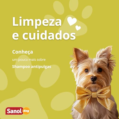 Sanol Dog Shampoo De Pêlos Para Cães Antipulgas 5 Litros Amarelo