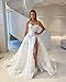 Tsbridal Appliques Ivory Wedding Dress for Bride Strapless Bridal Dresses A Line Wedding Gowns High Slit US 6