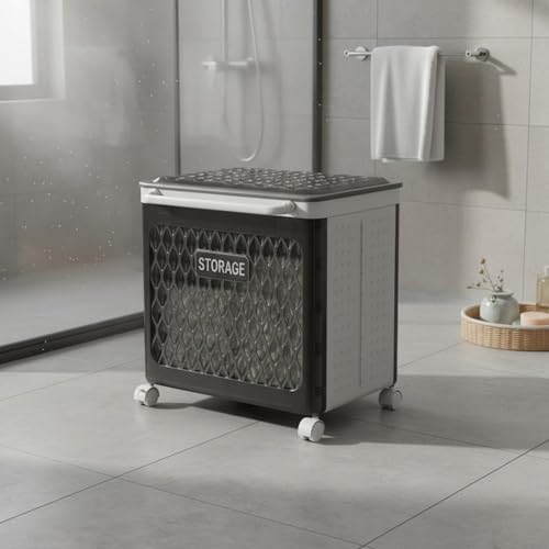 Panier à linge pliable double compartiment amovible et robuste - 6