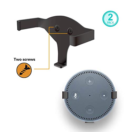 PDTXCLS Wall Mount Stand Holder for Echo Dot, ALLICAVER Metal Made Sturdy Hanger for Amazon Echo Dot 2nd Generation (Metal 2-Pack)